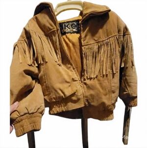 Big Kids Size 6, Tan Fringe Jacket, Tags Attached!